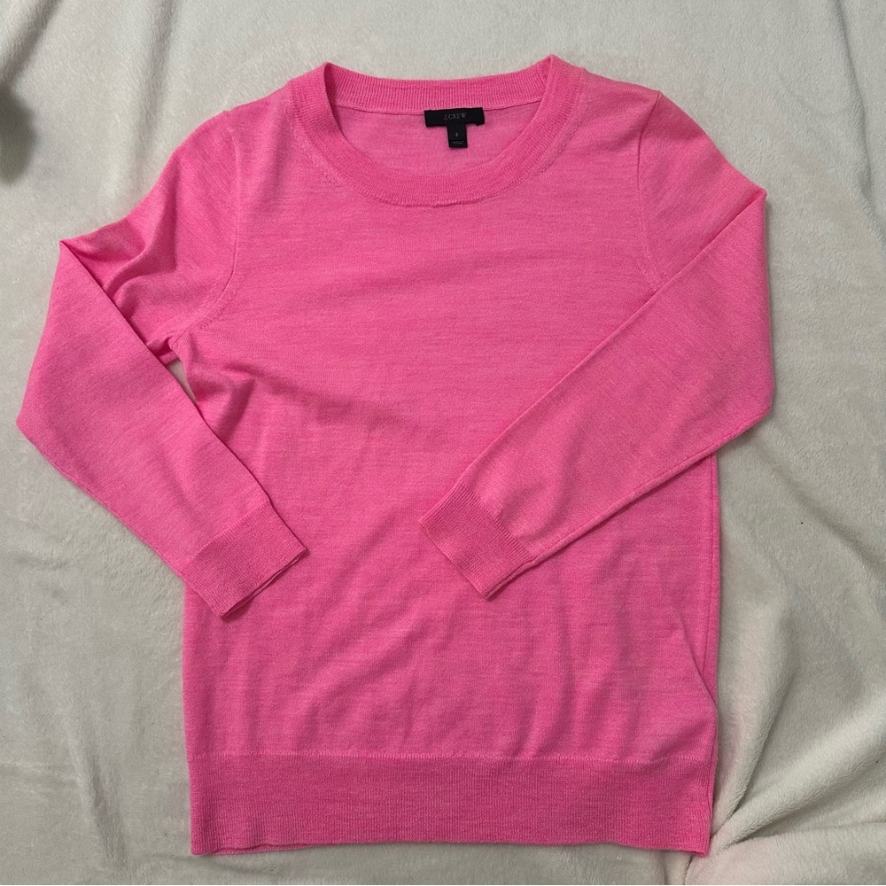 J. Crew Pink Crewneck Sweater Lightweight Knit